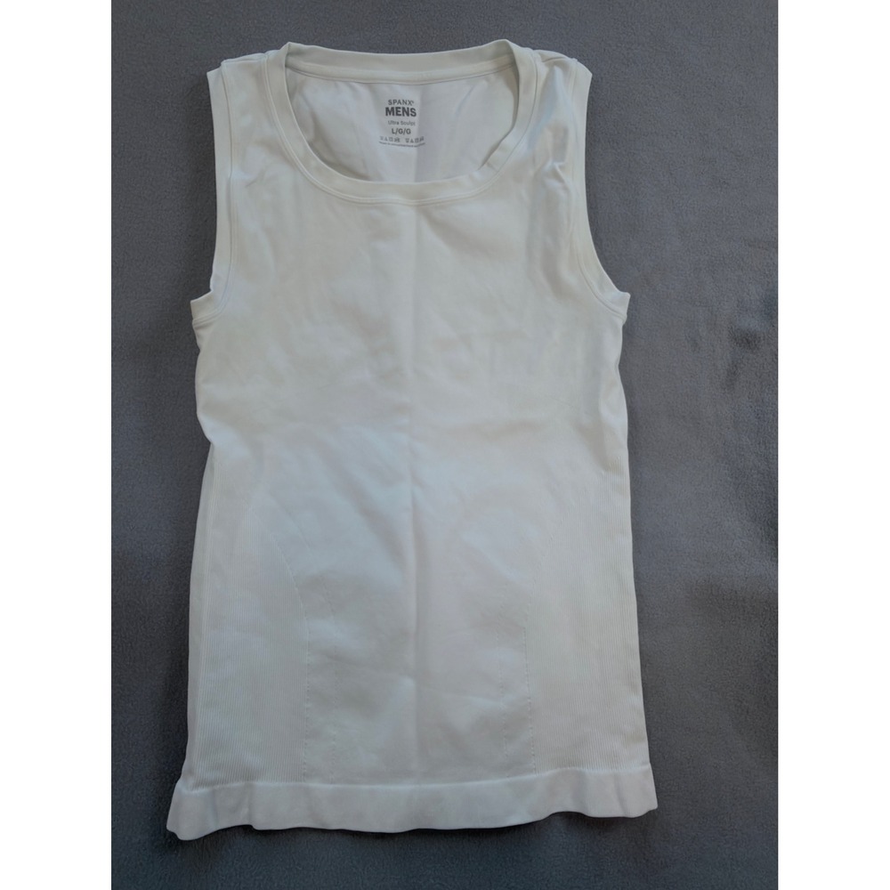 Spanx Ultra Sculpt Tank Mens Large White Excellent Compression Base Layer 60011R